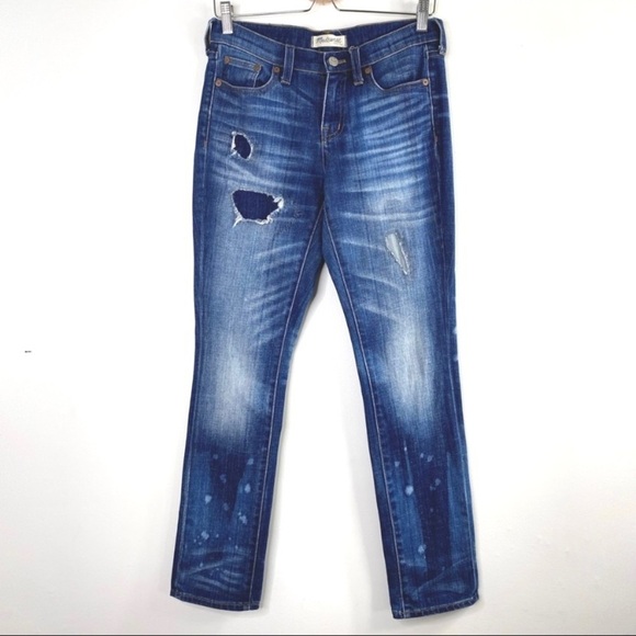 Madewell Boyfriend Rare Patches Distressed Jeans RN# 77388 - Picture 2 of 8